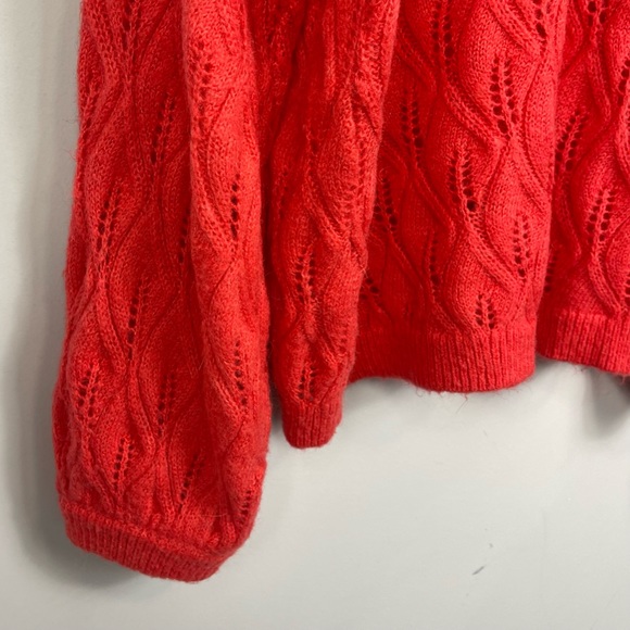 Boden Pointelle Fluffy Sweater Bright Coral K0555 Plus Size 20 / 22 Wool Aplaca - Picture 11 of 16